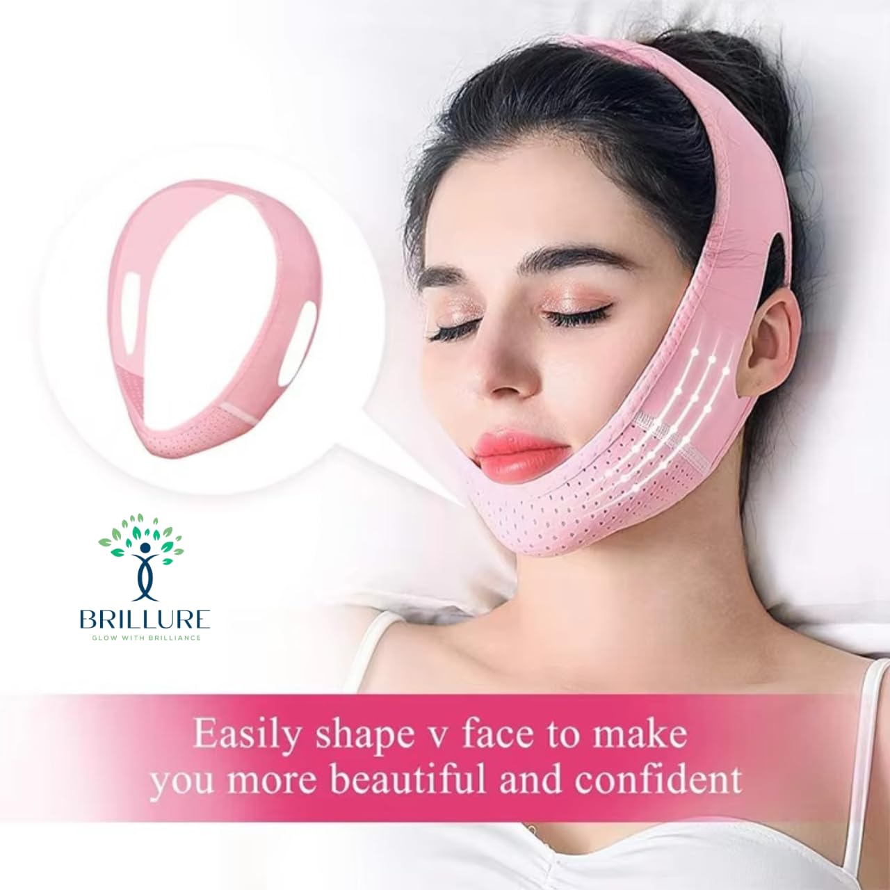 Reusable V Line Facial Mask – Adjustable Comfort Strap for Daily Skincare