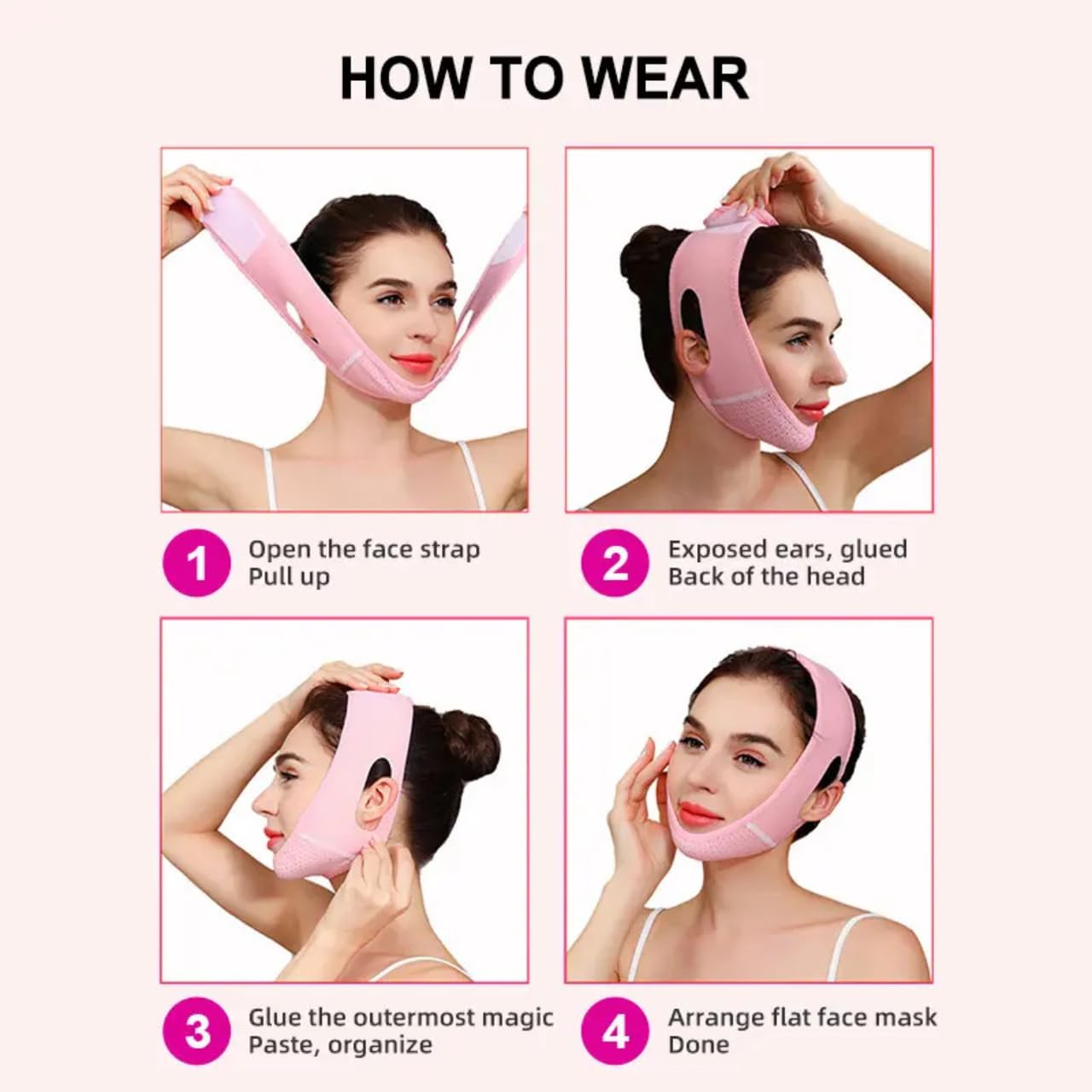 Reusable V Line Facial Mask – Adjustable Comfort Strap for Daily Skincare