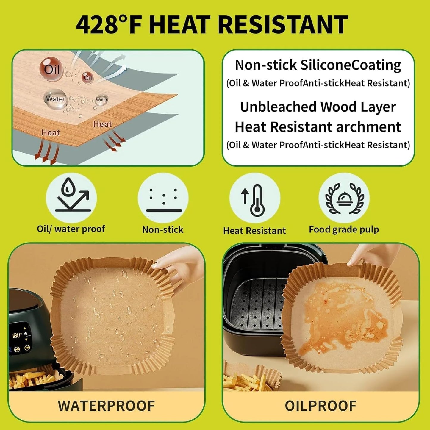 200 Pcs 8" Air Fryer Liner