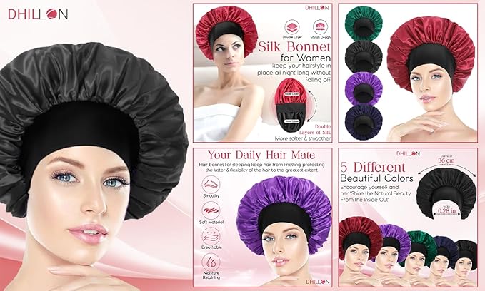 Double Layer Satin Silk Hair Bonnet