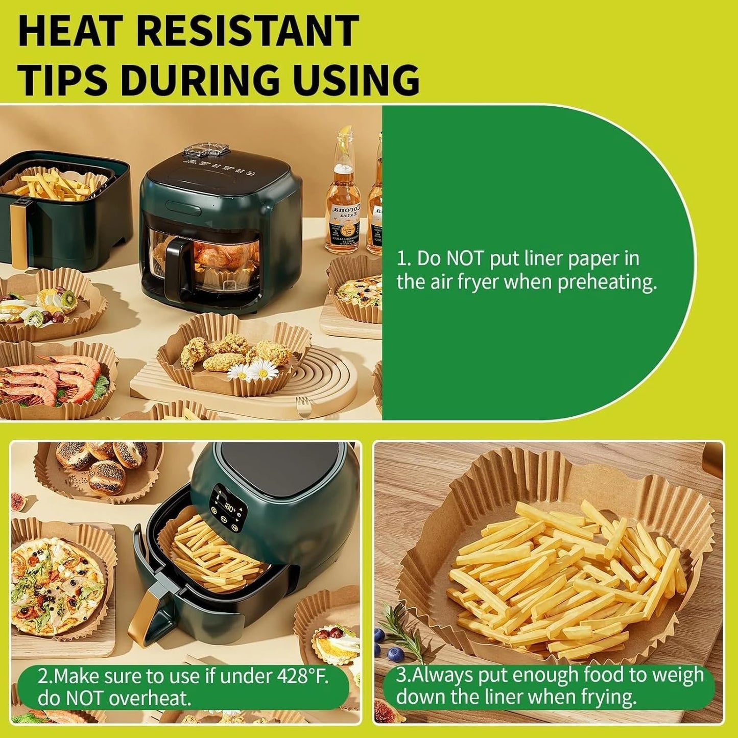 200 Pcs 8" Air Fryer Liner