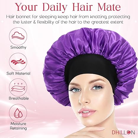 Double Layer Satin Silk Hair Bonnet