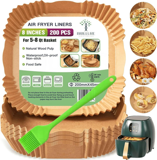 200 Pcs 8" Air Fryer Liner
